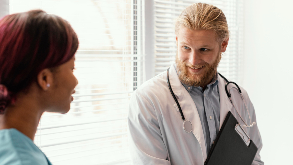 working with patient during clinical trial